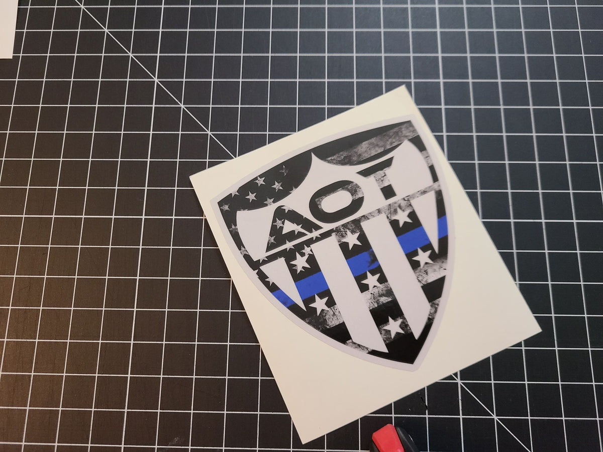 Blue Line Shield Sticker – All Out Stickers